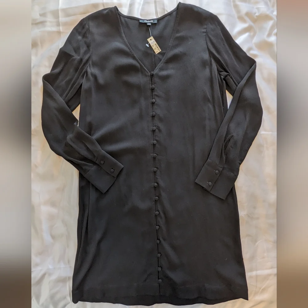 NWT Madewell Long Sleeve Button Front Dress Size Small - Picture 4 of 7
